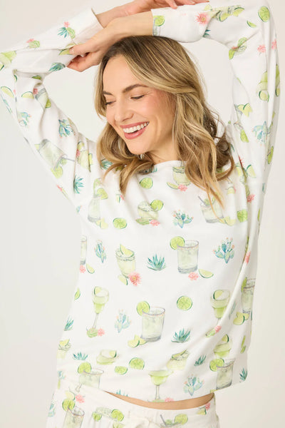 Limes & Sunshine Long Sleeve Top- Ivory
