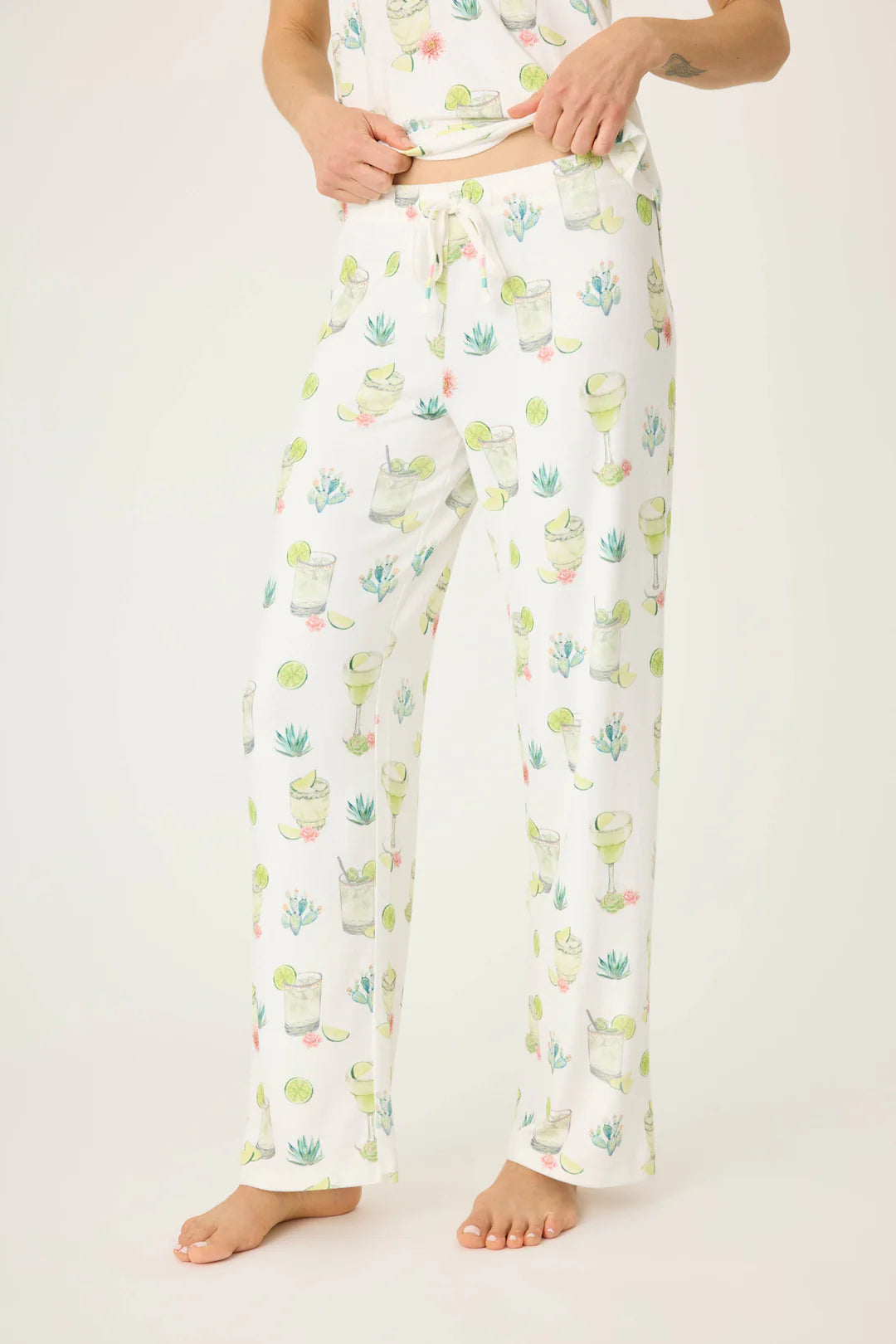 Limes & Sunshine Open Leg Pants- Ivory
