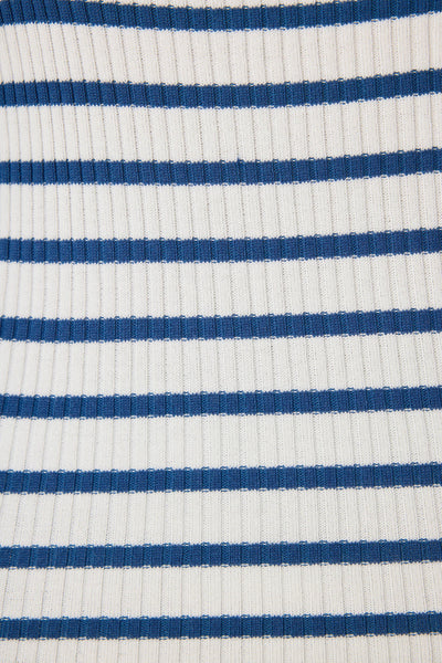 Seaside Striped Rib Midi Dress - Ivory