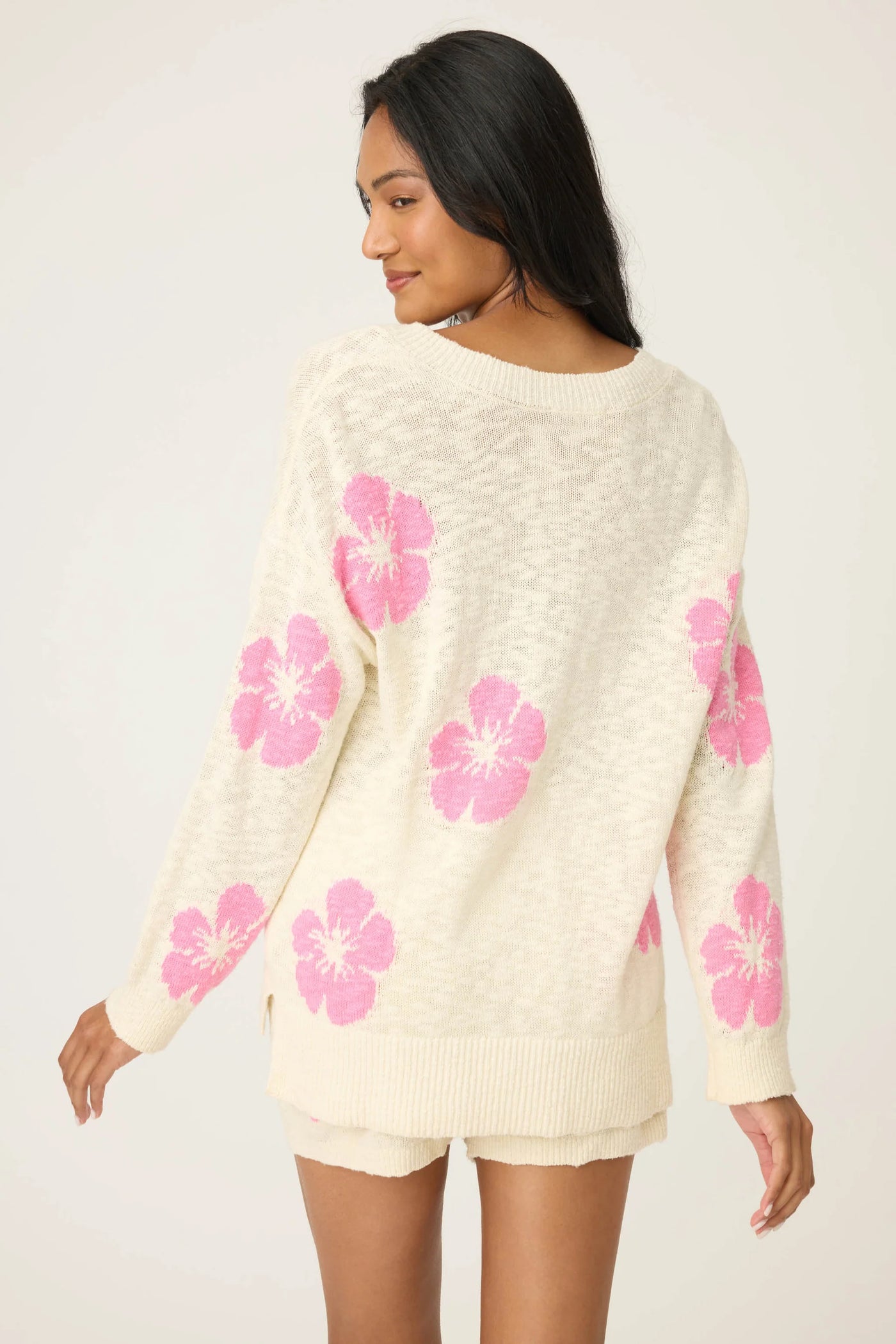 Bali Bay Floral Knit Sweater - Ivory