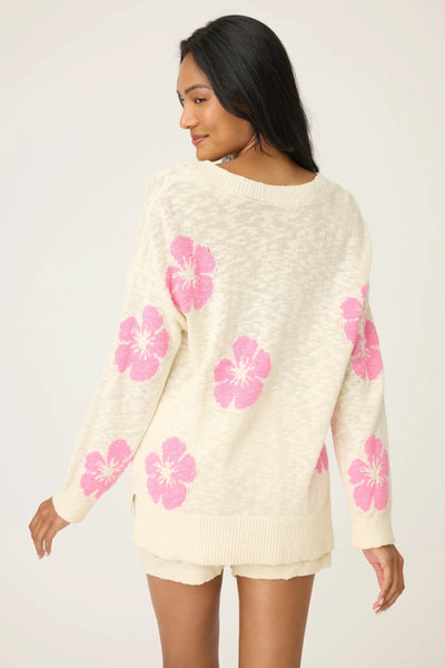 Bali Bay Floral Knit Sweater - Ivory