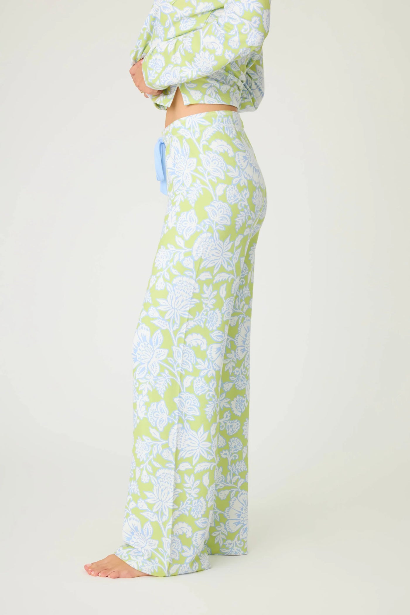 Beautiful Life Floral Open Leg Pant - Electric Lime