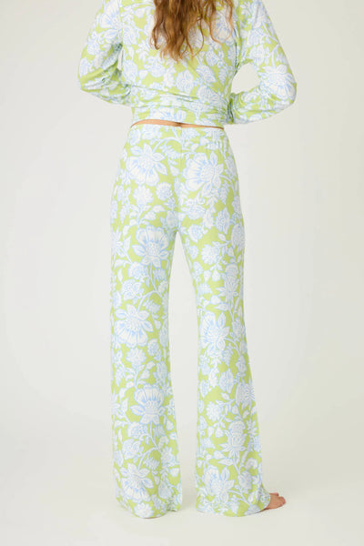 Beautiful Life Floral Open Leg Pant - Electric Lime