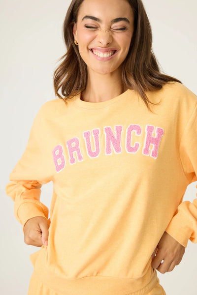 Mimosa Me Graphic Terry Sweatshirt - Orange Crush