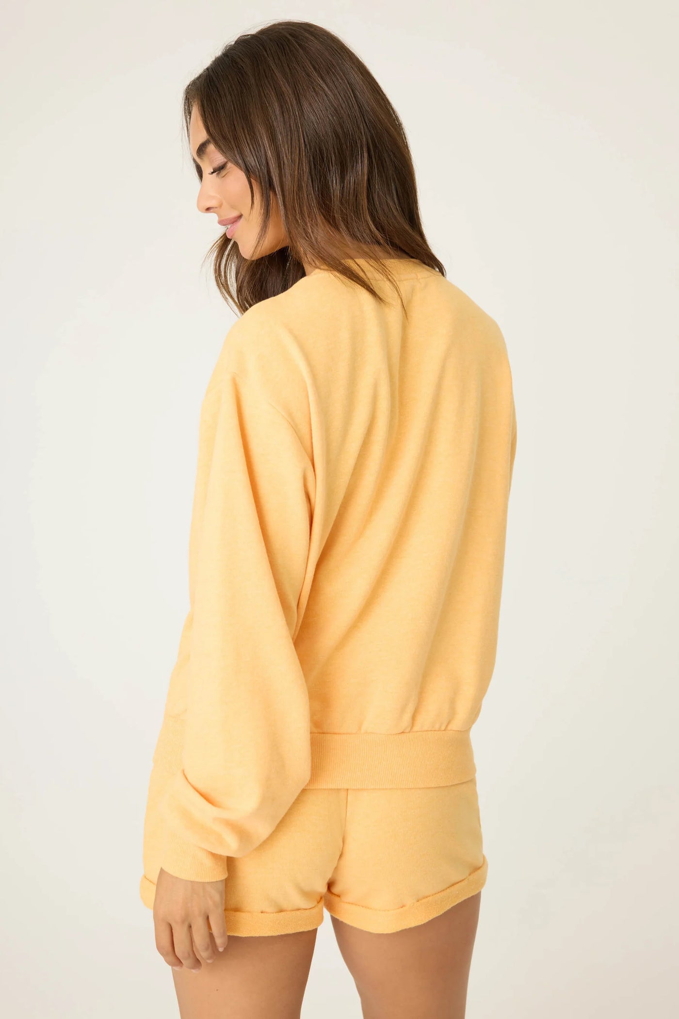 Mimosa Me Graphic Terry Sweatshirt - Orange Crush