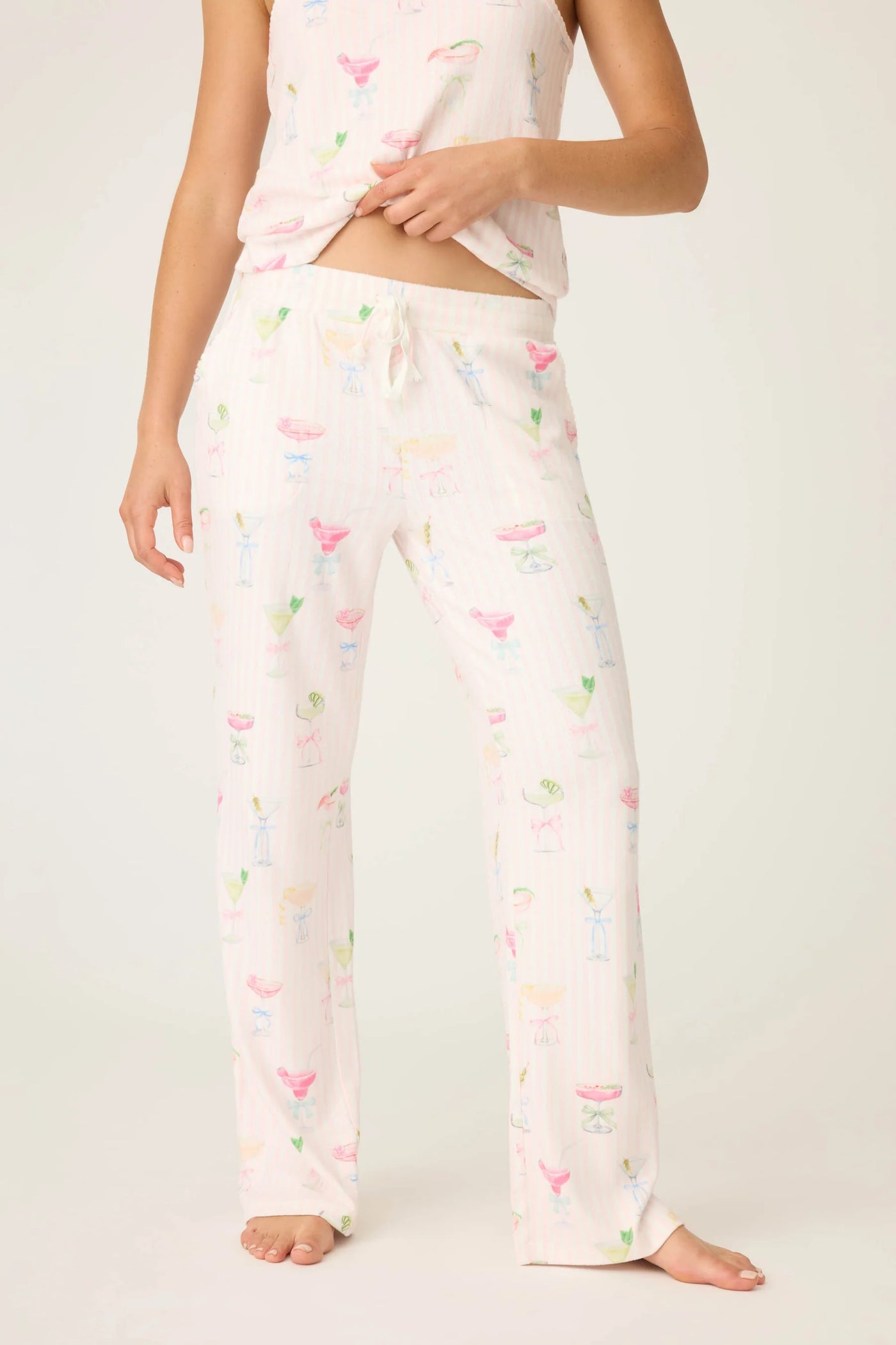 Pretty Punch Cocktail Open Leg Pants - Baby Pink