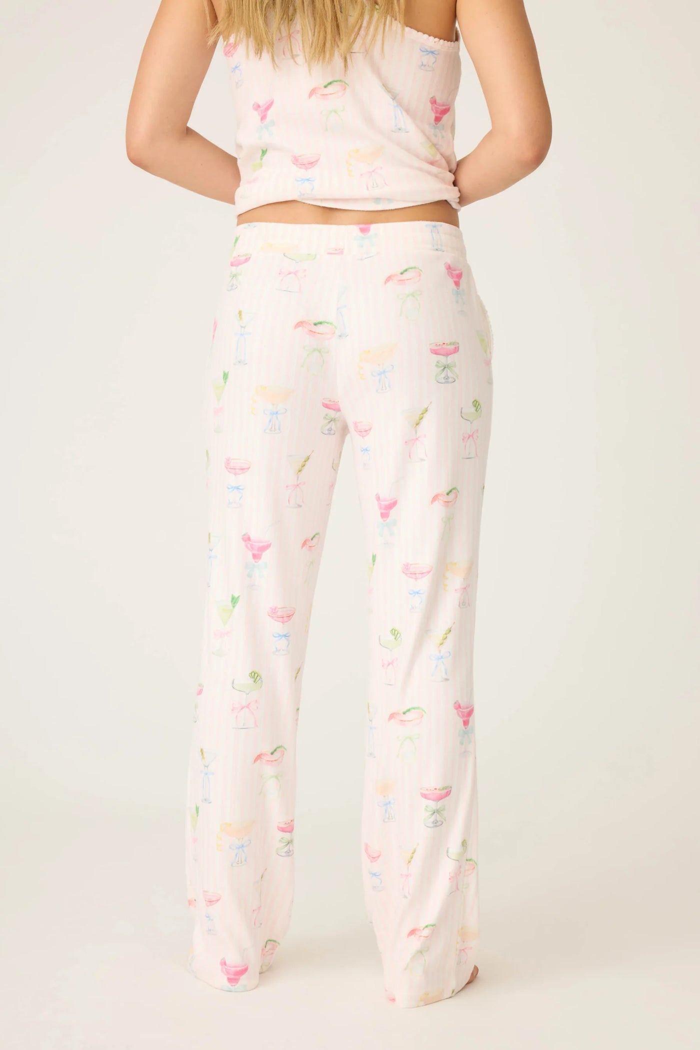 Pretty Punch Cocktail Open Leg Pants - Baby Pink