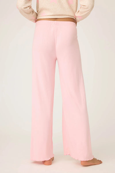 Stay Wild Solid Pointelle Lounge Pants - Pink Coral