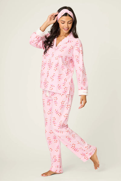 Bearly Awake 3-Piece Flannel PJ Set - Baby Pink