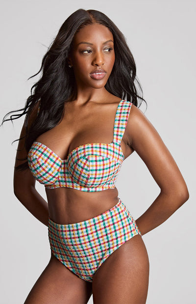 Bette Balcony Bikini Top - Seersucker Multi