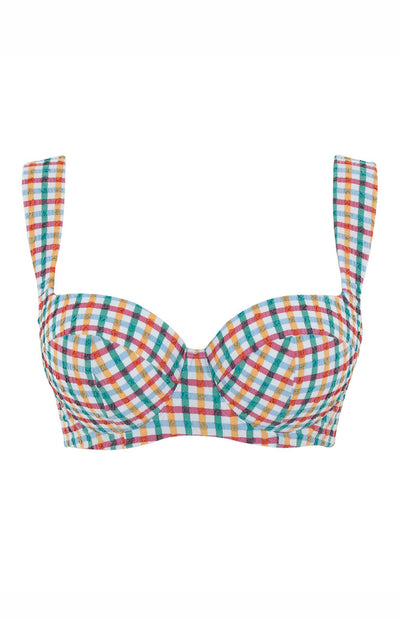 Bette Balcony Bikini Top - Seersucker Multi