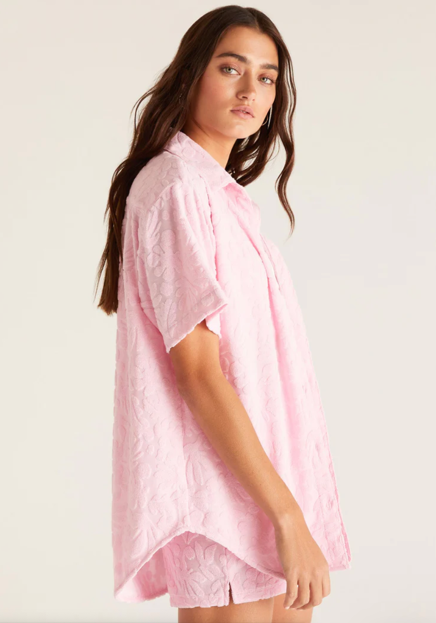 Sea Ya Jacquard Terry Shirt - Paradise Pink