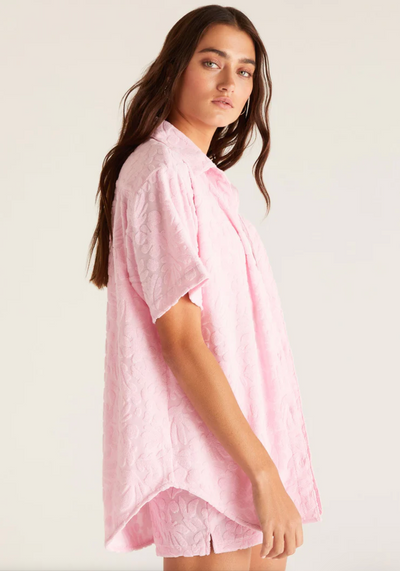 Sea Ya Jacquard Terry Shirt - Paradise Pink