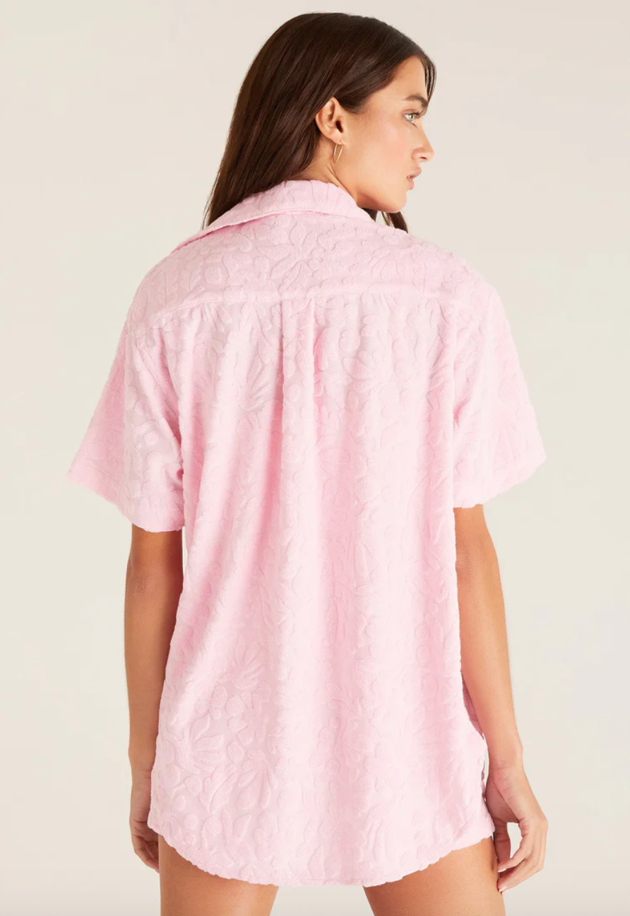 Sea Ya Jacquard Terry Shirt - Paradise Pink