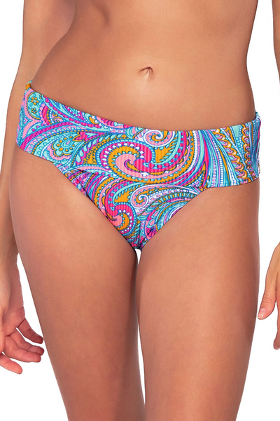 Hannah High Waist Bikini Bottom - Paisley Pop