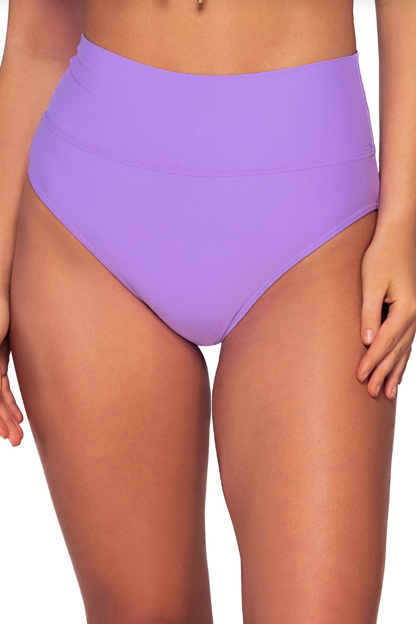 Hannah High Waist Bikini Bottom - Passion Flower