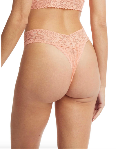 Signature Lace Original Rise Thong - Snapdragon Peach