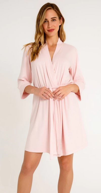 Pointelle Hearts Robe - Pink Dream