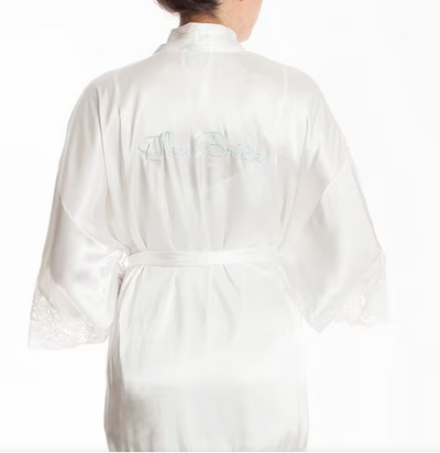 In Bloom by Jonquil Satin & Lace 'The Bride' Robe in Ivory