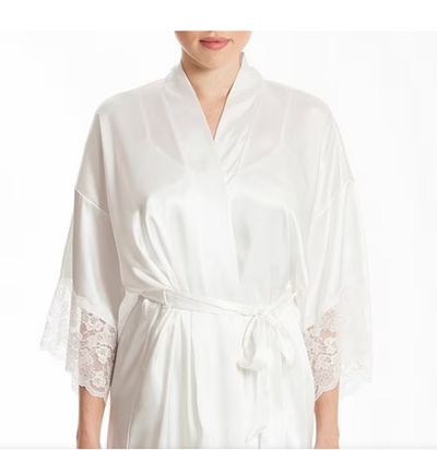 In Bloom by Jonquil Satin & Lace 'The Bride' Robe in Ivory