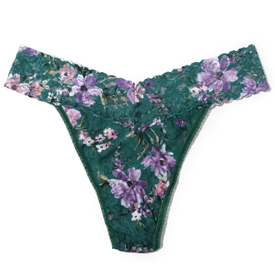 Printed Signature Lace Original Rise Thong - Flowers in Your Hair