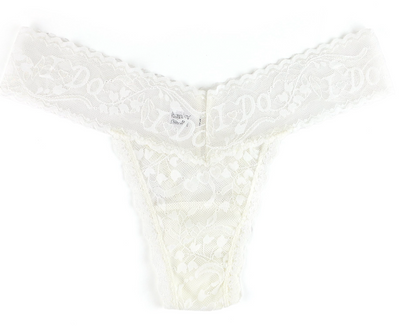 I DO Shimmer Lace Low Rise Thong - Ivory
