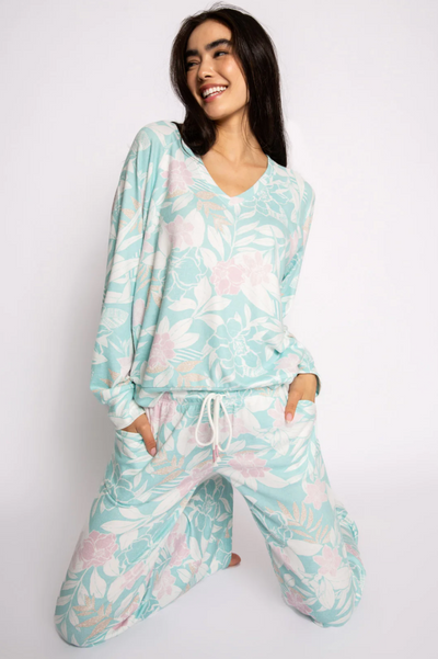 Peachy Party Lounge Pant - Seafoam