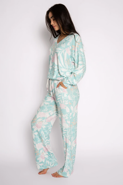 Peachy Party Lounge Pant - Seafoam