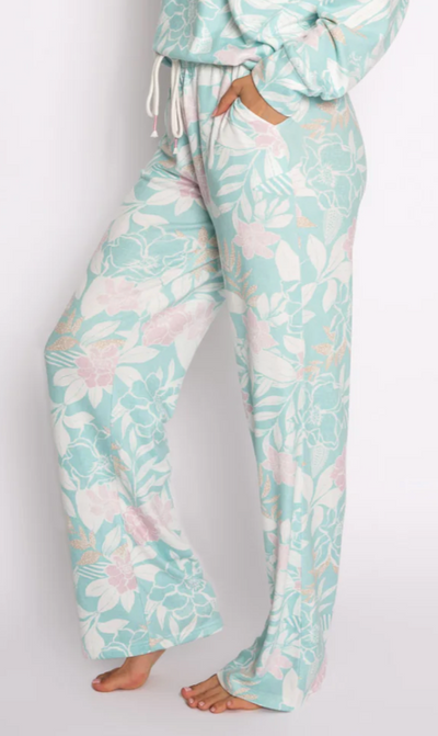 Peachy Party Lounge Pant - Seafoam