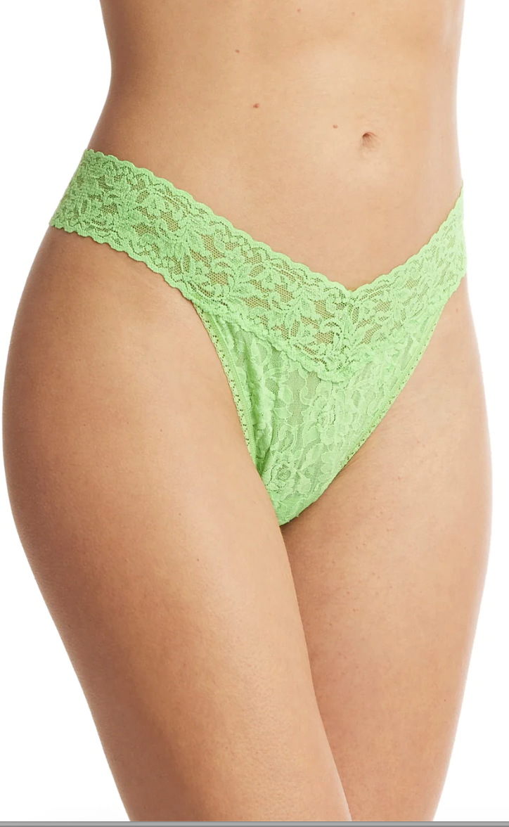 Signature Lace Original Rise Thong - KIWI PUNCH