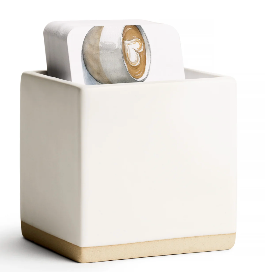 Little Notes Ceramic Holder - White