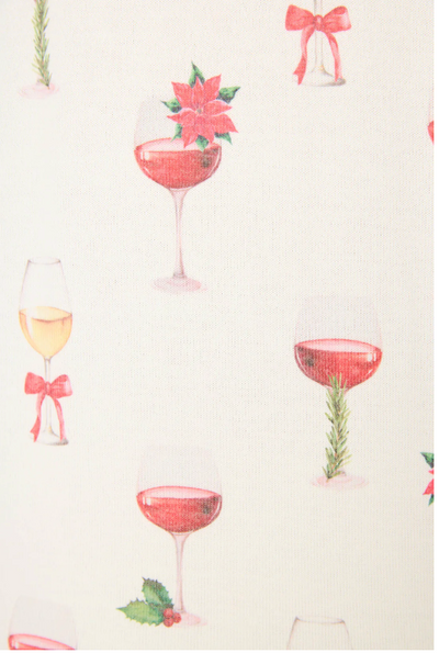 Let's Get Toasty Holiday Wine Print Pants