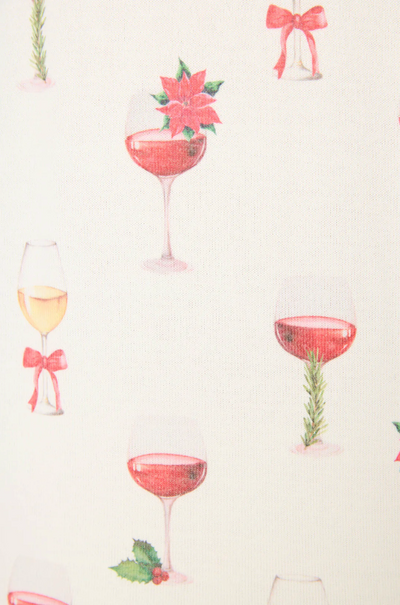 Let's Get Toasty Holiday Wine Print Pants