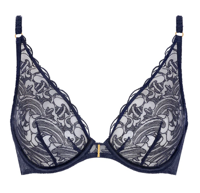 Satin Memories Underwired Triangle Bra - Deep Sea