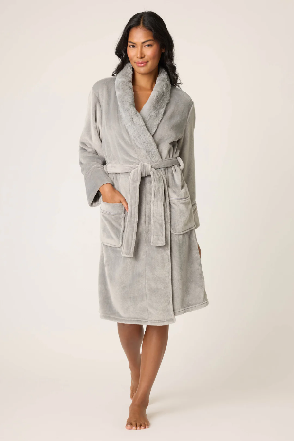 Luxe Plush Robe- Frost Gray