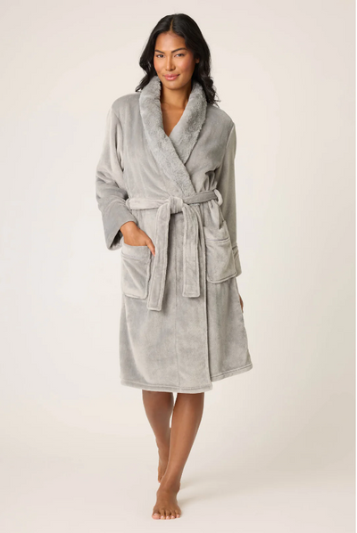 Luxe Plush Robe- Frost Gray