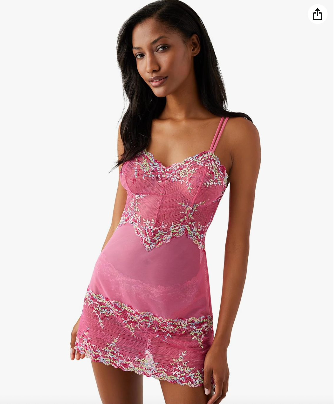 Embrace Lace Chemise - Hot Pink/ Multi