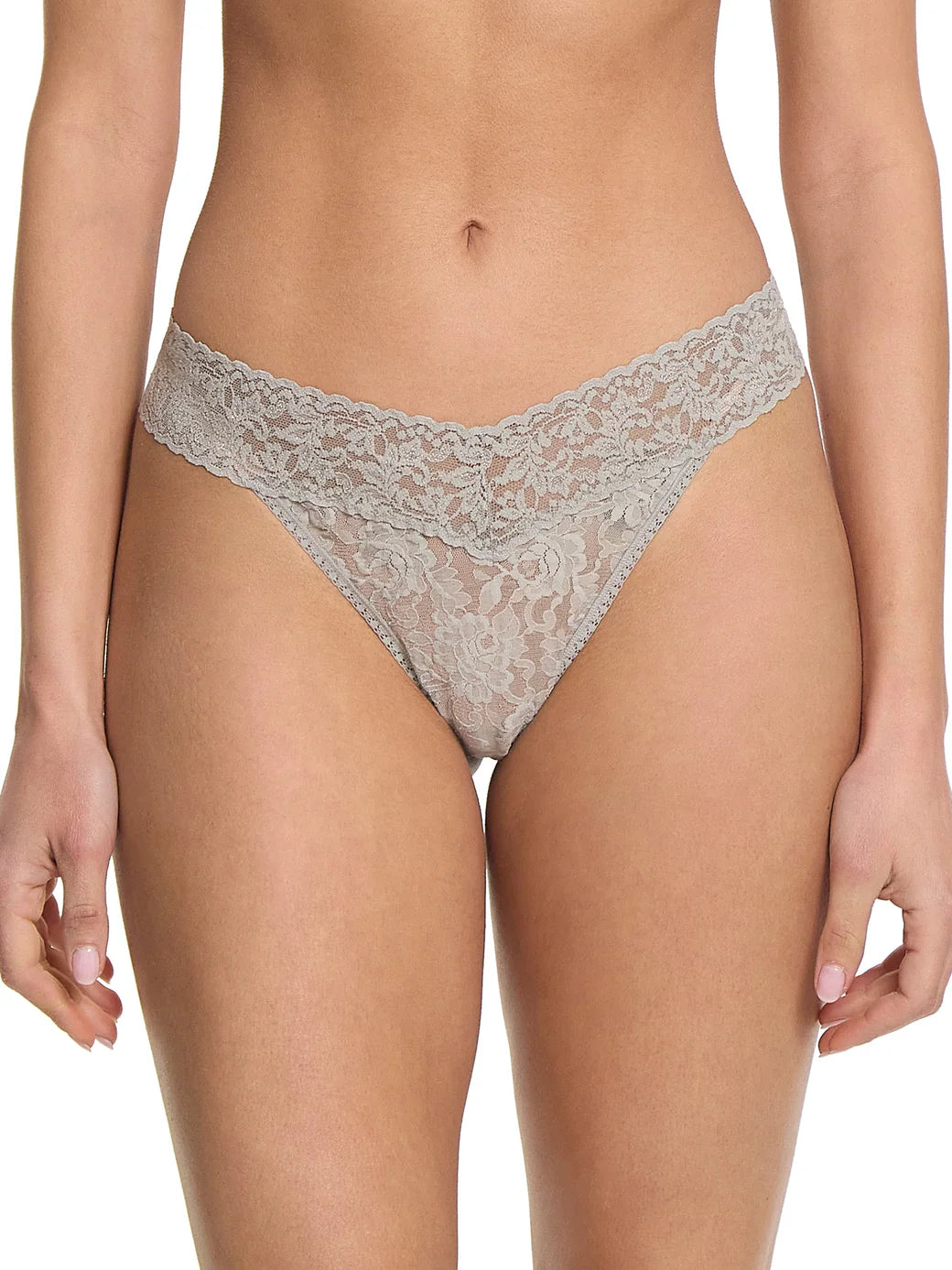 Signature Lace Original Rise Thong - Sleep in Grey
