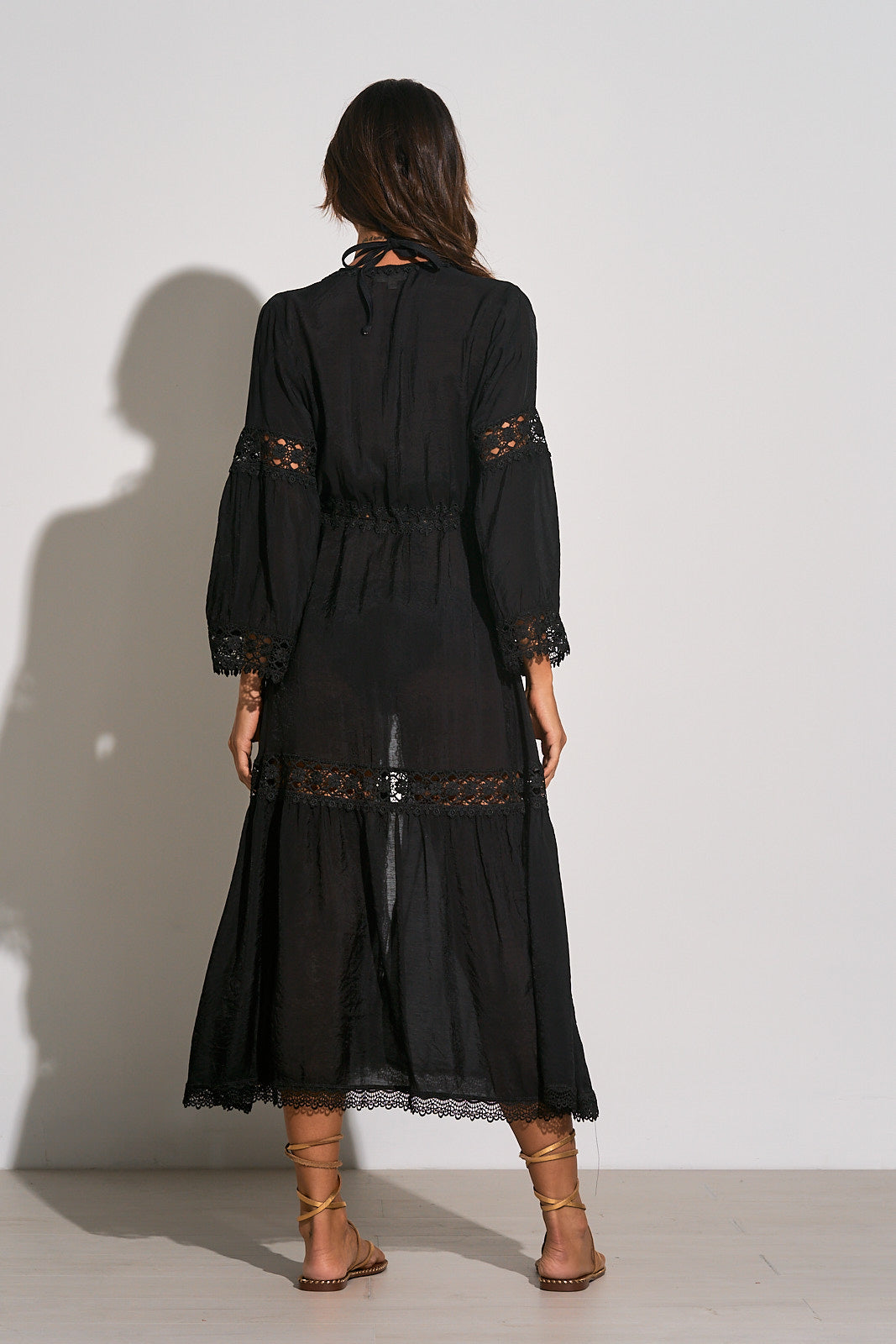 Lace Kimono Cover up - Black