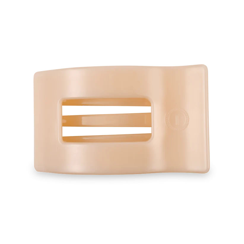 Medium Flat Rectangle Hair Clip - Almond Beige