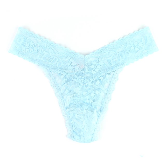 I DO Shimmer Lace Original Rise Thong - Powder Blue