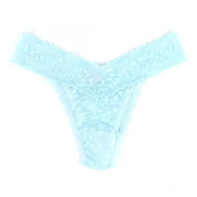 I DO Shimmer Lace Original Rise Thong - Powder Blue