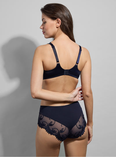 Thalia Underwired Microfiber Low-Necked Bra - Blue Moon