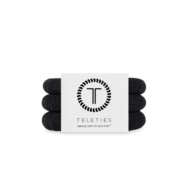 Small Nylon Hair Ties - Jet Black