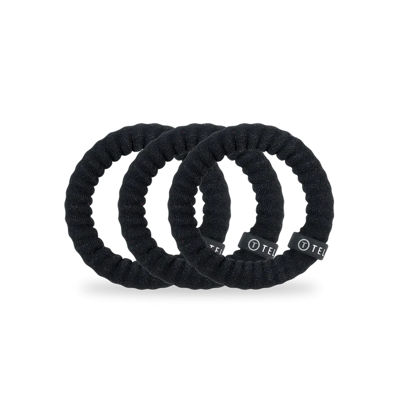 Small Nylon Hair Ties - Jet Black