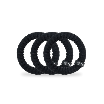 Small Nylon Hair Ties - Jet Black