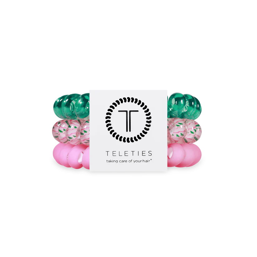 Teleties Small Hair Ties Pack of 3 - Merry Pinkmas