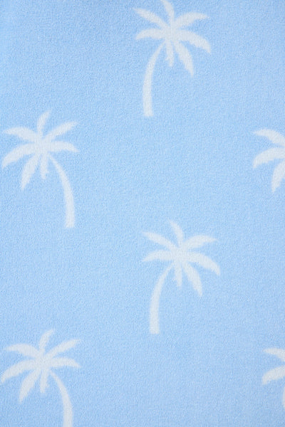 Cabana Paradise Long Sleeve Palm Print Top