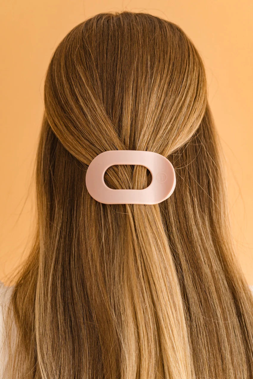 Medium Flat Clip - Pearly Pink