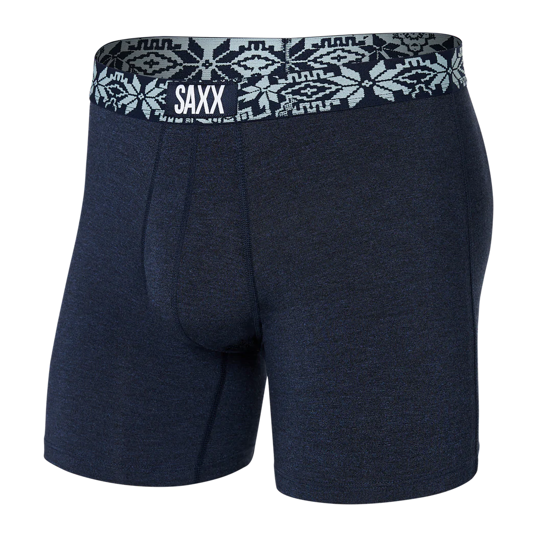 Vibe Boxer Brief - Navy Heather/Holiday Waistband